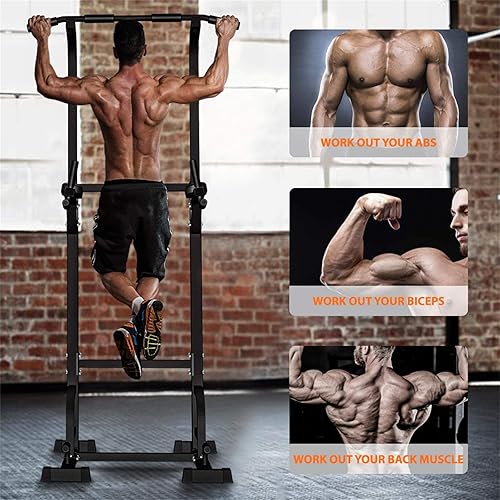 Sportsroyals Power Tower Dip Station Pull Up Bar For Home Gym Strength Training Workout Equipment, 400Lbs