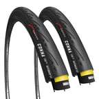Fincci Pair 700 X 25C Tire Foldable 120 Tpi For Racing Touring Cycling All Season Bicycle - Pack Of 2 Road Bike Tires 700X25C