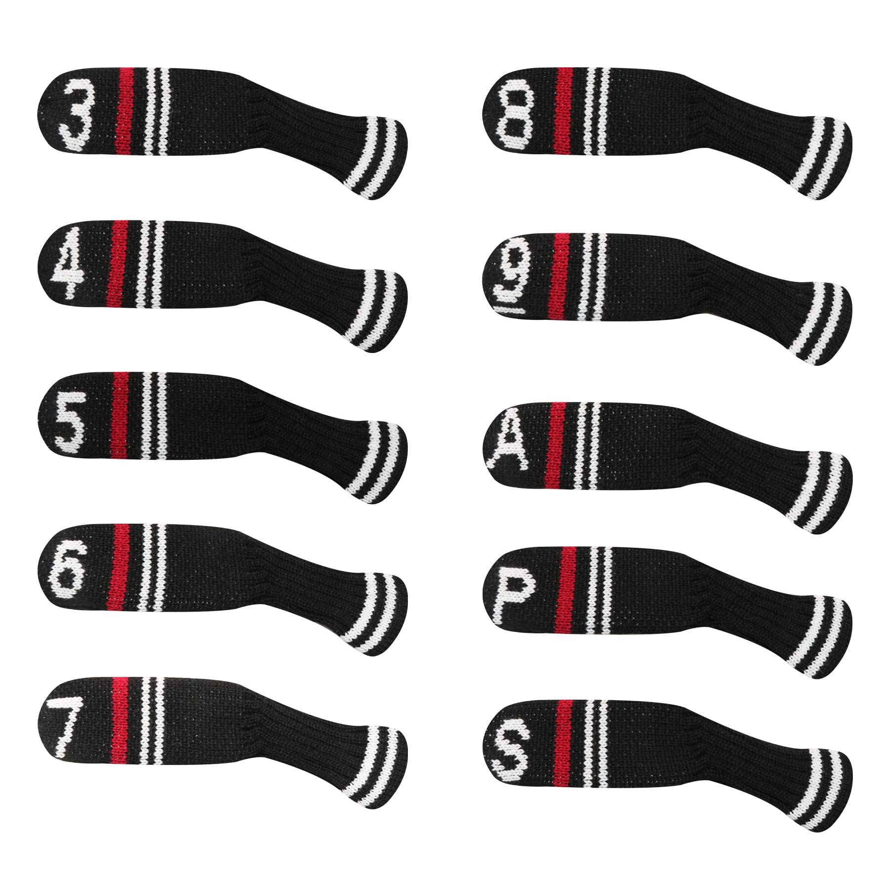 Lefeng 10Pcs Knitted Golf Iron Head Covers 3-9/A/P/S Set - Lightweight And Durable Material - Fit Well For Callaway Ping Taylorm