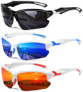 DioKiw 3PACK Sports Polarized Sunglasses for Men Cycling Running Fishing UV400 Protection Sun Glasses Lightweight Half Frame Gog