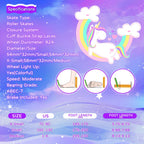 Girls Roller Skates For Big Kids Ages6-12 7 8 9 10, 4 Size Adjustable Rainbow Quad Skates With All Light Up Wheels - Best Birthd