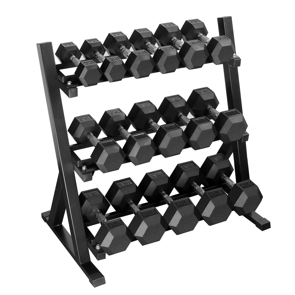Hex Dumbbells Rubber Coated Cast Iron Hex Black Dumbbell Free Weights For Exercises 8 Pounds/Pair