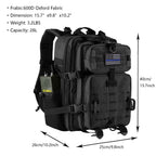 Hannibal Tactical 30L Molle Assault Pack, Tactical Backpack Military Army Camping Rucksack With Bottle Holder, 3-Day Pack, Black