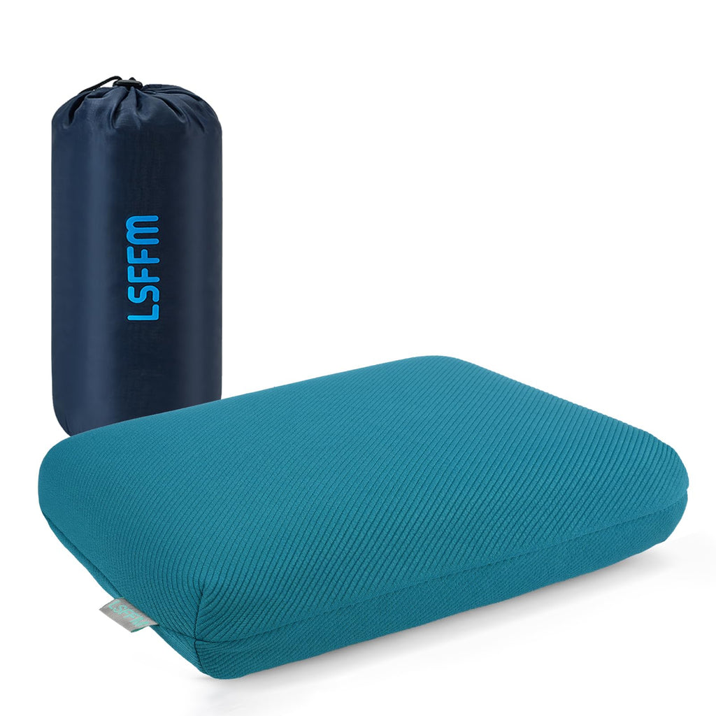 Lsffm Memory Foam Travel Pillow, Camping Pillow For Sleeping With Portable Bag, Easy To Carry, Small Foam Pillows, Double-Layere
