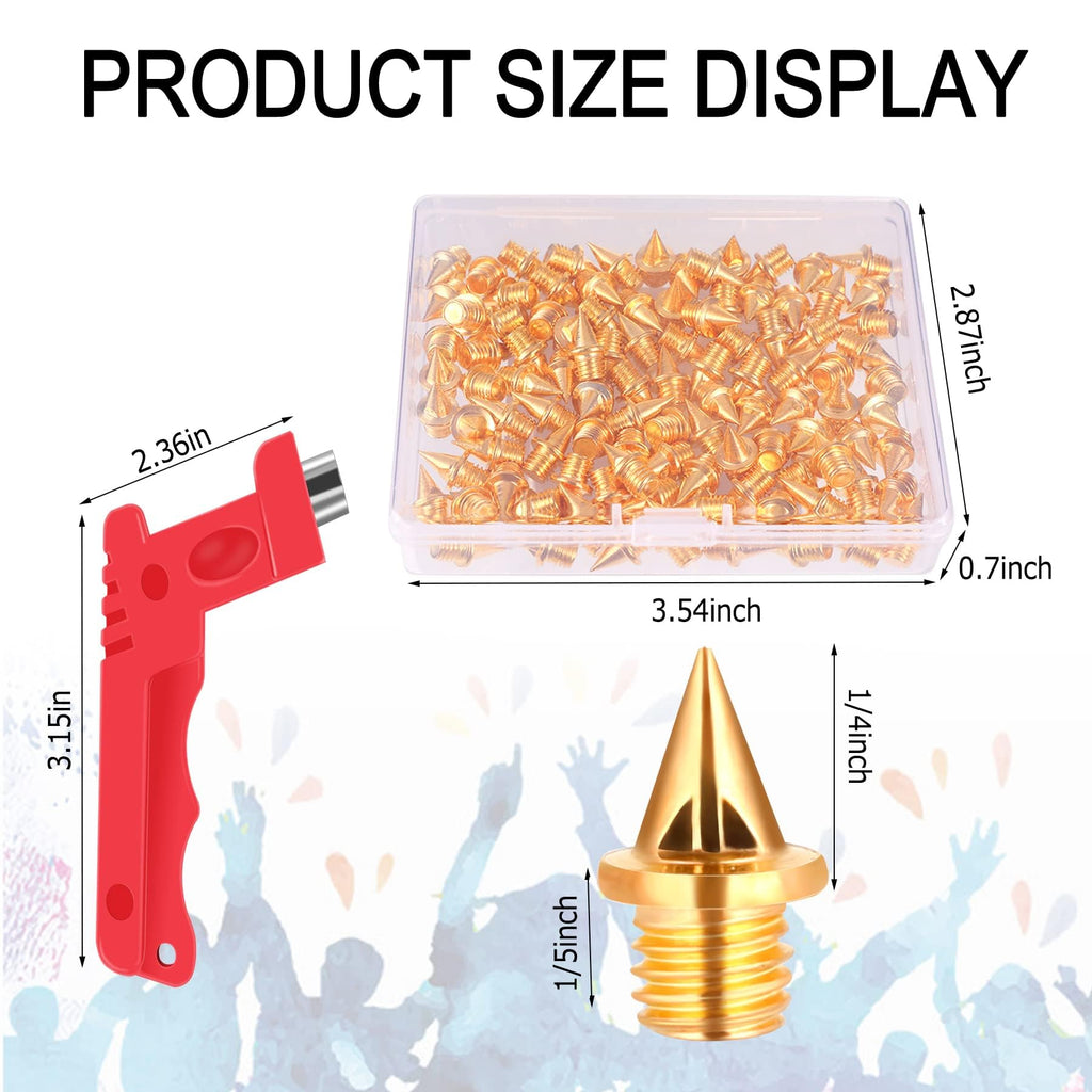 Julmelon 120 Pcs 1/4Inch Stainless Steel Track And Cross Country Spikes Golf Shoe Spikes With Spike Wrench, Replacement Spikes F