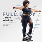 Sunny Health & Fitness Mini Steppers for Exercise at Home, Stair Step Workout Machine with Optional Resistance Bands, Full Body