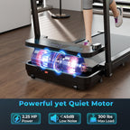 Goplus 2 In 1 Folding Treadmill, 300 Lbs Capacity Walking Pad With Handle Bar, Under Desk Treadmill With Remote & App Control An