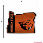 Rico Industries Ncaa Oregon State Beavers State Shape Shape Cut Pennant - Home And Living Room D  Cor - Soft Felt Ez To Hang