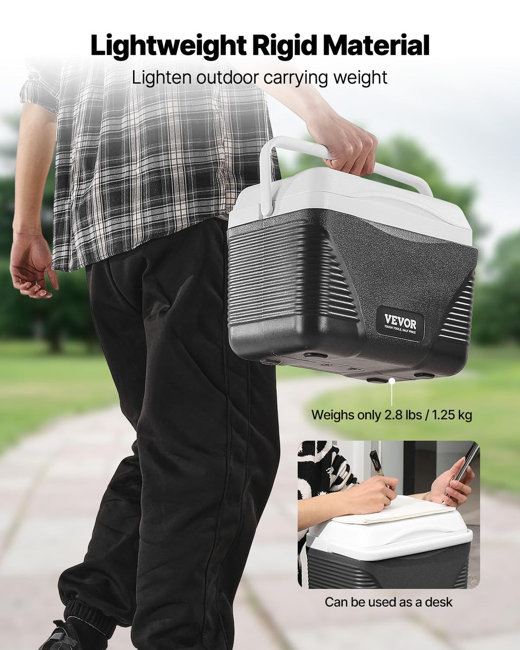 Vevor Portable Cooler, 8.5 Qt Hard Cooler With Ice Retention And Heavy-Duty Handles, Lightweight Rigid Material Insulated Portab