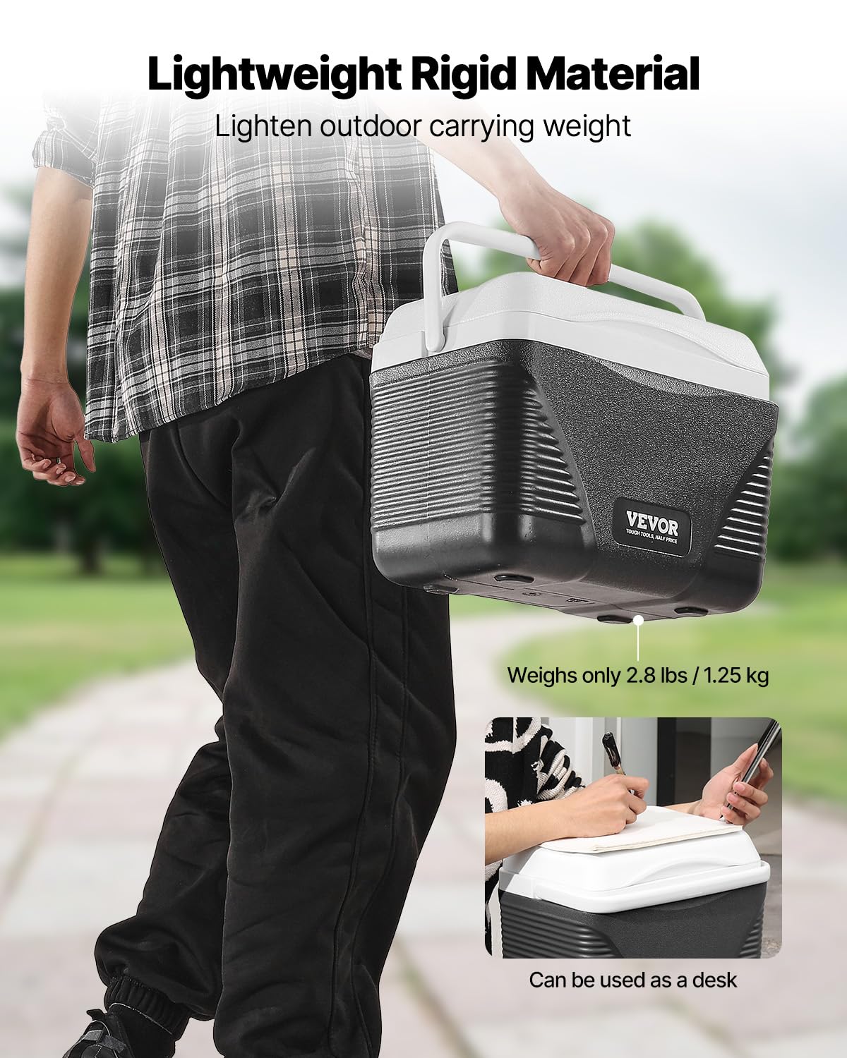 Vevor Portable Cooler, 8.5 Qt Hard Cooler With Ice Retention And Heavy-Duty Handles, Lightweight Rigid Material Insulated Portab