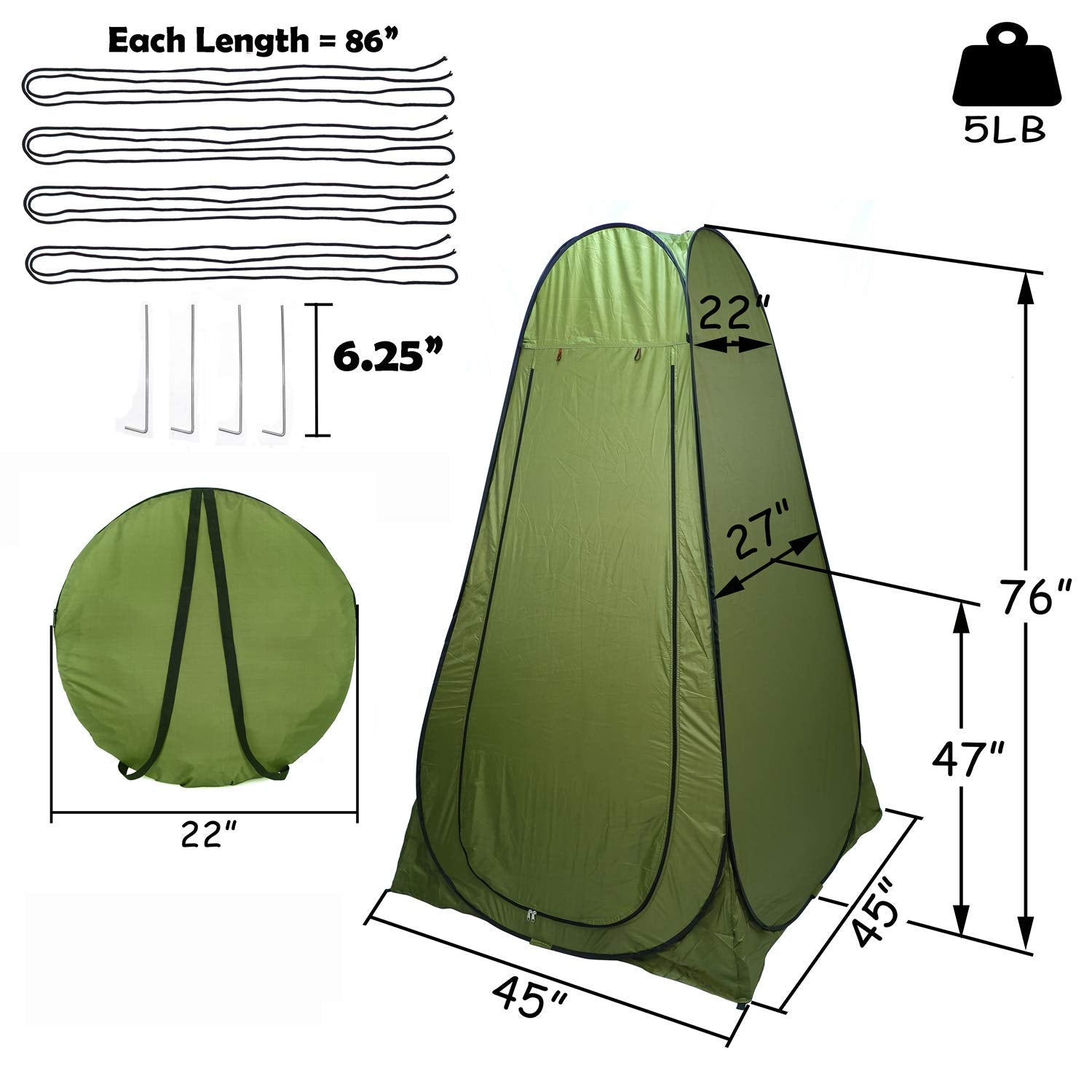 Xkmt- Beach Portable Pop Up Changing Tent/Outdoor Privacy Tent/Camping Toilet Tent/Window Rain Shelter/Foldable With Carry Bag [