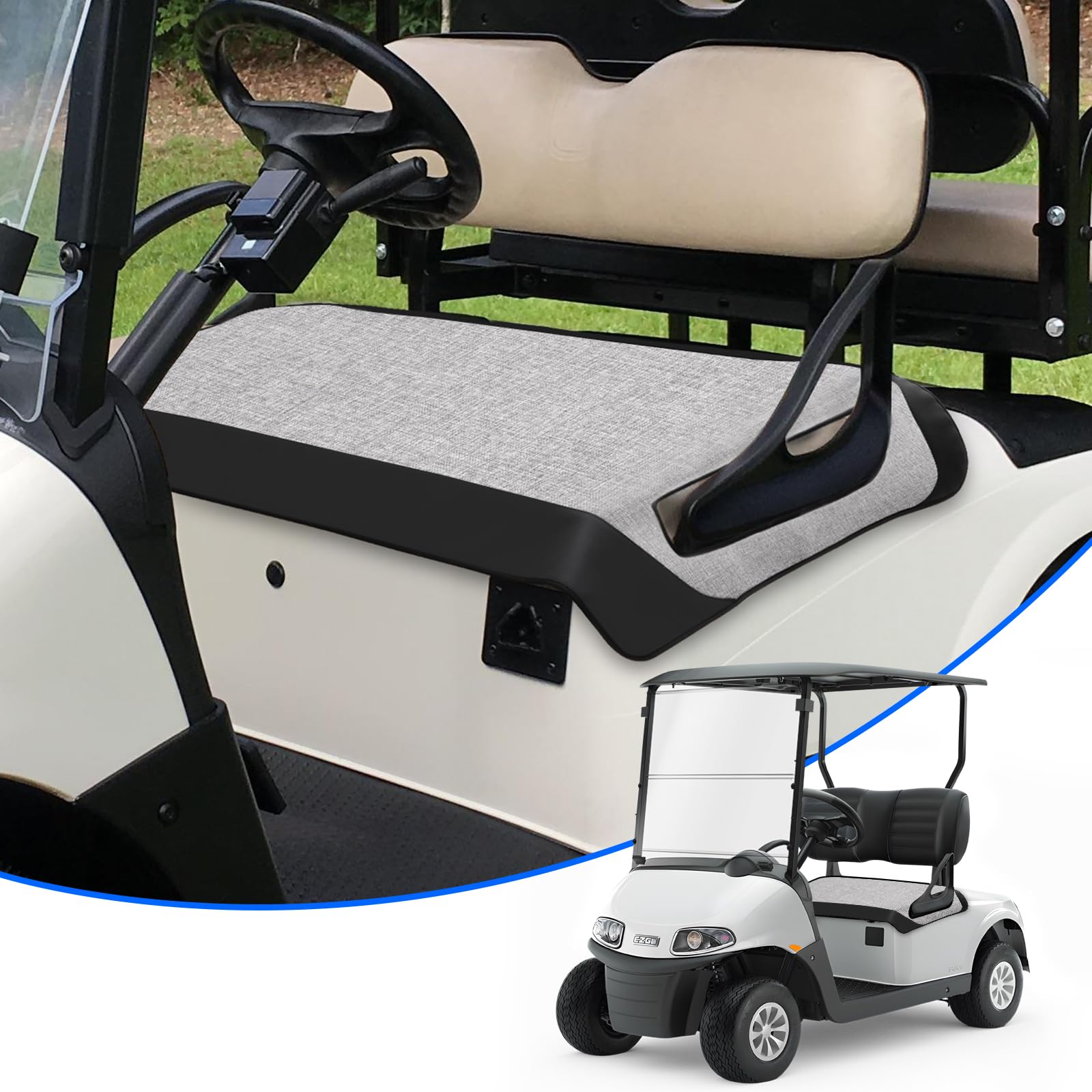 T Tgbros Golf Cart Seat Covers For 2 Person Seats Ezgo, Yamaha & Club Car With Armrests Universal Golf Cart Seat Blanket Cushion