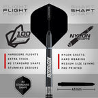 Red Dragon Pegasus Tungsten Steel Darts Set - 30 Gram - Black Shafts, Black Extra Thick Flights And Case