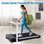 Electric Treadmills For Home Small, 2.5Hp Portable Walking Pad Treadmill, Under Desk Treadmill With Remote Control, Compact Home