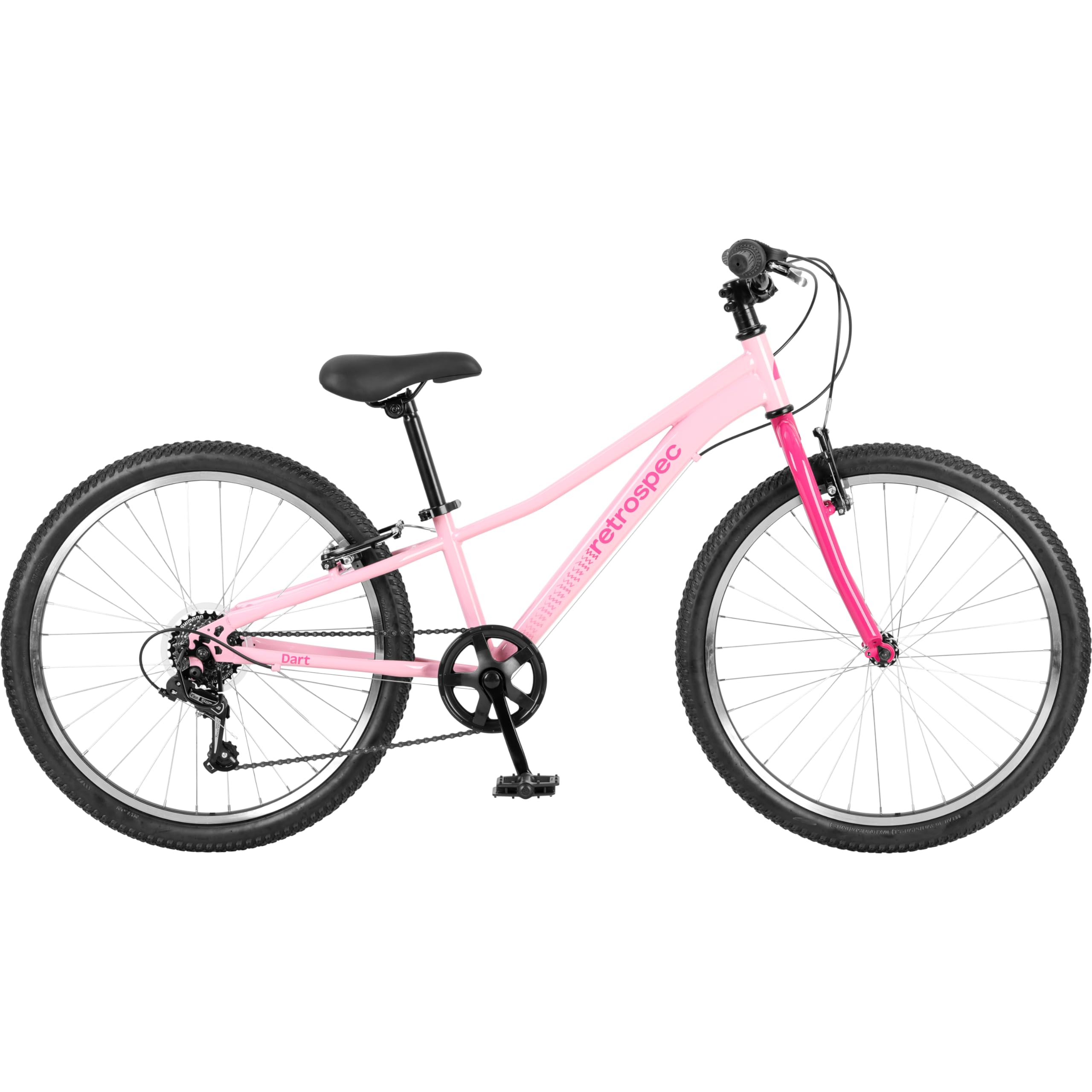 Retrospec Dart 20 & 24 Inch Kids Bike - 7-Speed Hybrid Bicycle for Ages 6-11 with 29in All-Season Tires & Shock Absorption - Adj