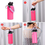 Wongeto Paracord Handle With Shoulder Strap,Compatible With Hydro Flask Wide Mouth Water Bottles 12Oz - 64 Oz (Not Compatible Fo