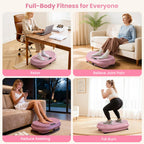 Curved Vibration Plate Exercise Machine, Vibrating Plate 400 Lbs Capacity With 9 Auto Modes And 120 Adjustable Speeds, Large Led