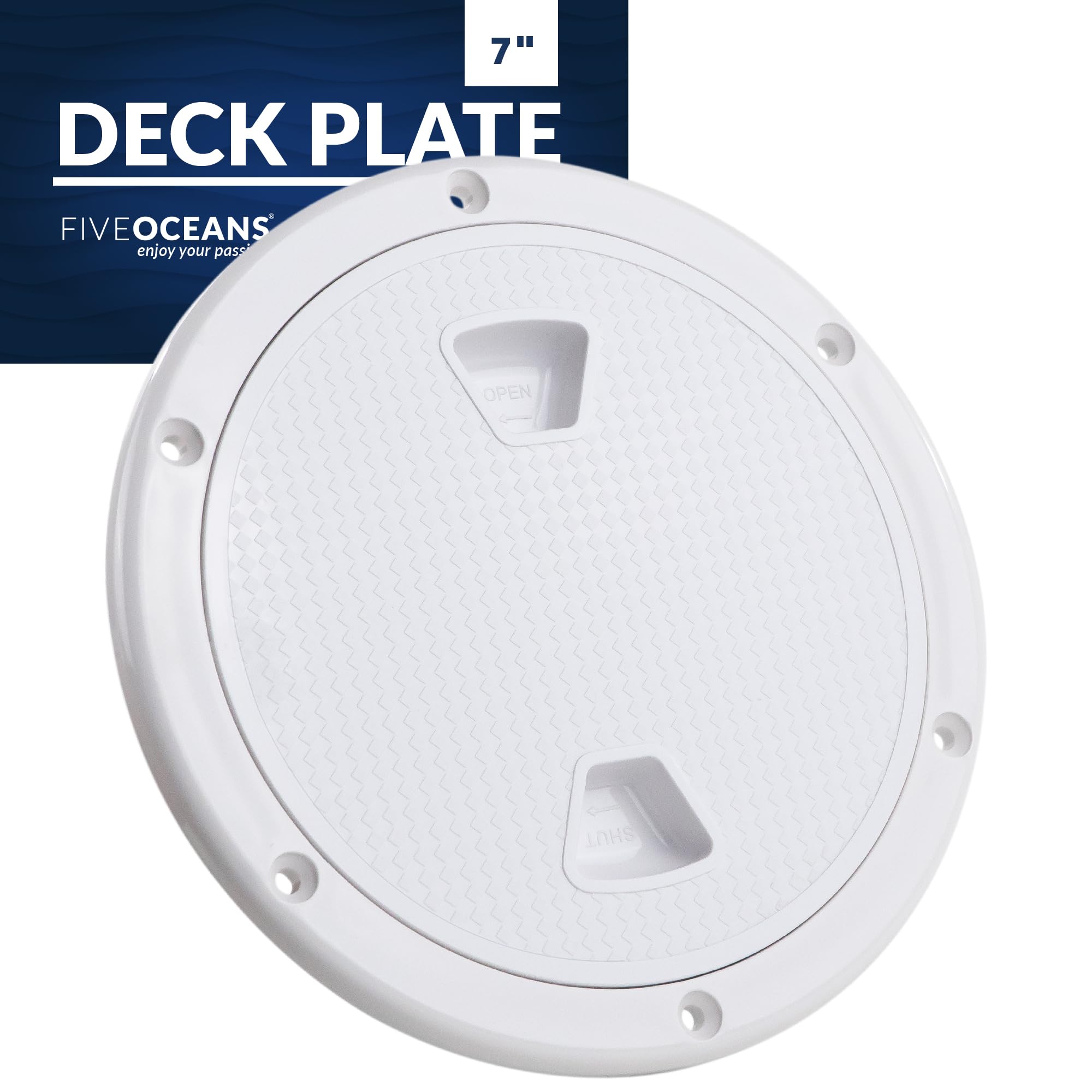 Five Oceans 8'' Boat Hatch, Marine Access Hatch, Round Inspection Deck Plate Hatch With Detachable Cover, Non-Slip, Uv Resistant