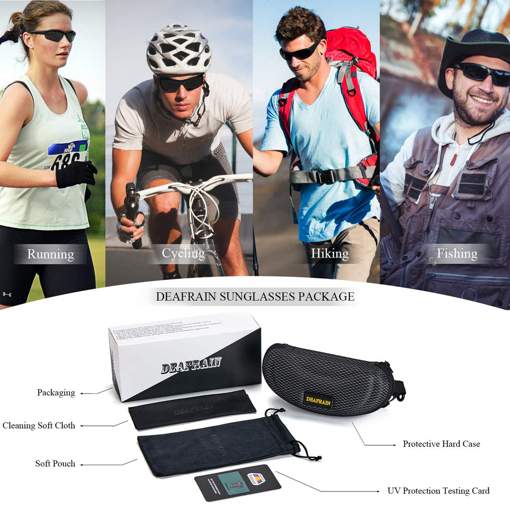 Deafrain Sports Sunglasses Polarized For Men Women Cycling Running Fishing Glasses Uv Protection