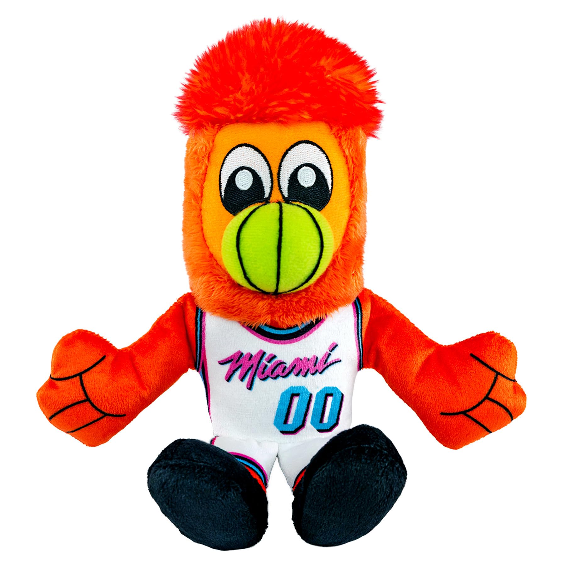 Bleacher Creatures Miami Heat Burnie 8 NBA Mascot Kuricha Sitting Plush (Vice Edition) - Soft Chibi Inspired Mascot