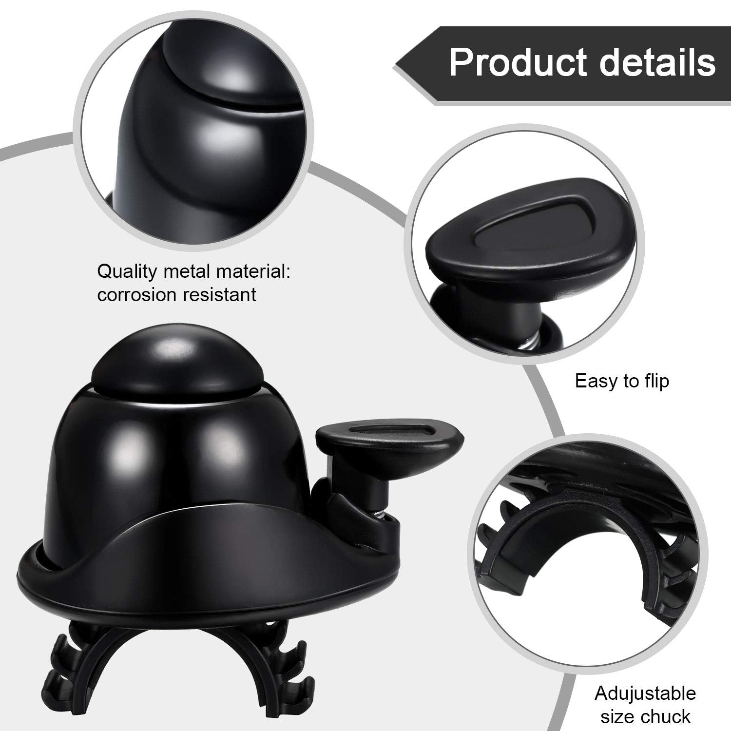 2 Pieces Bike Bell Adjustable Bike Ring Bell Aluminum Bike Ring Bicycle Bell Cycling Ringing Horn With Loud Sound Mini Bicycle B