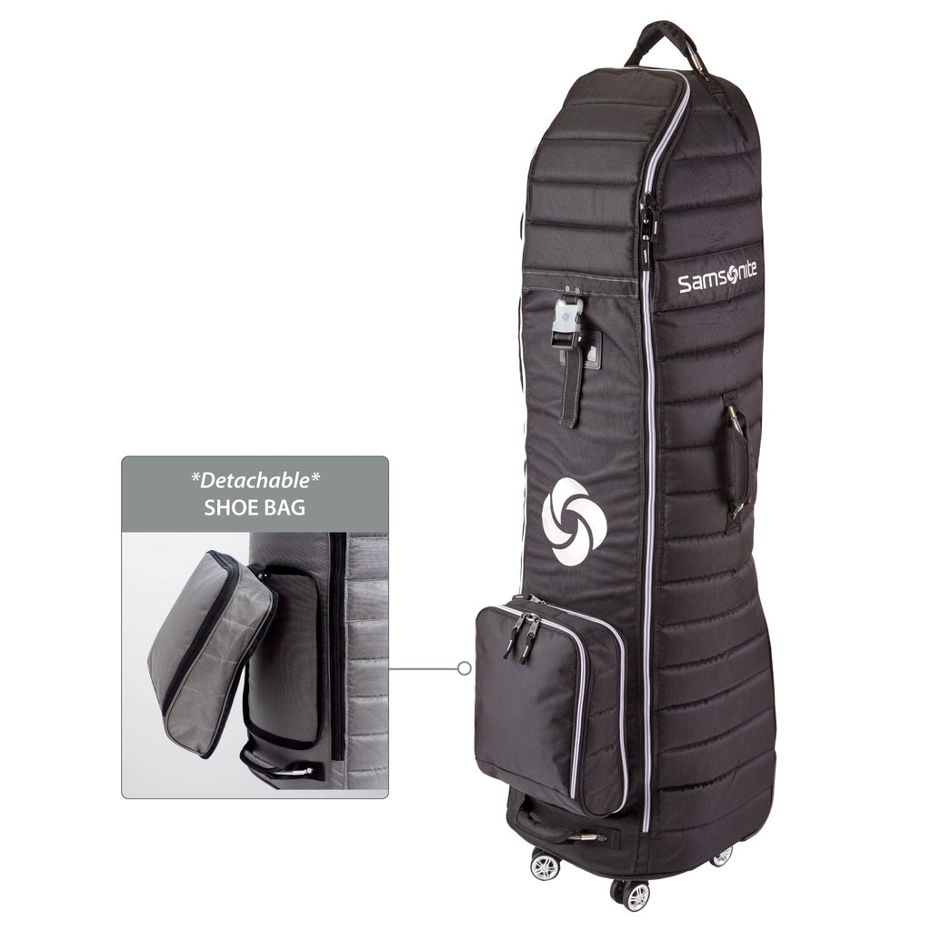 Samsonite Quilted Golf Travel Cover With Spinner Wheels And Detachable Shoe Bag, Midnight Black