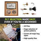 Ventures Fly Co. | Toe Dipper Starter Package | 13 Fly Fishing Accessories Complete Combo | Includes Rod, Reel, Line, Case, Flie