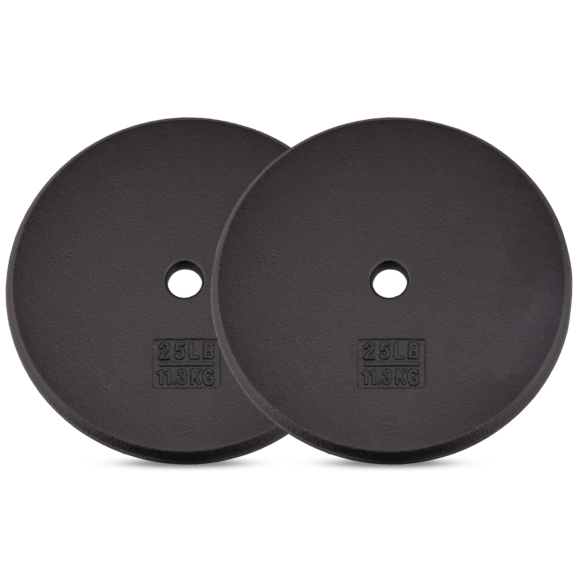 Yes4All Standard 1-Inch Cast Iron Weight Plates 5, 7.5, 10, 15, 20, 25 Lbs (Single & Pair), Black
