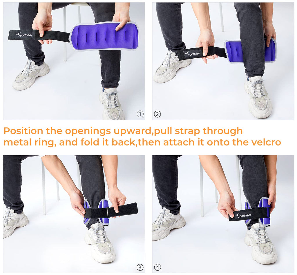 Sportneer Ankle Weights Wrist Weights 5Lb Per Pack,10Lbs Pair,Purple