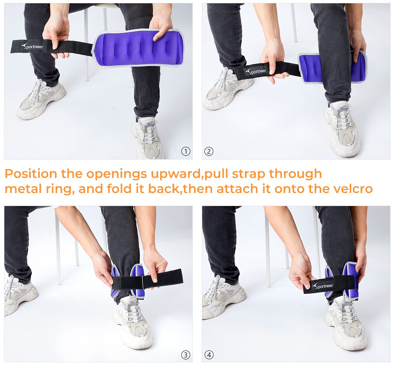 Sportneer Ankle Weights Wrist Weights 5Lb Per Pack,10Lbs Pair,Purple