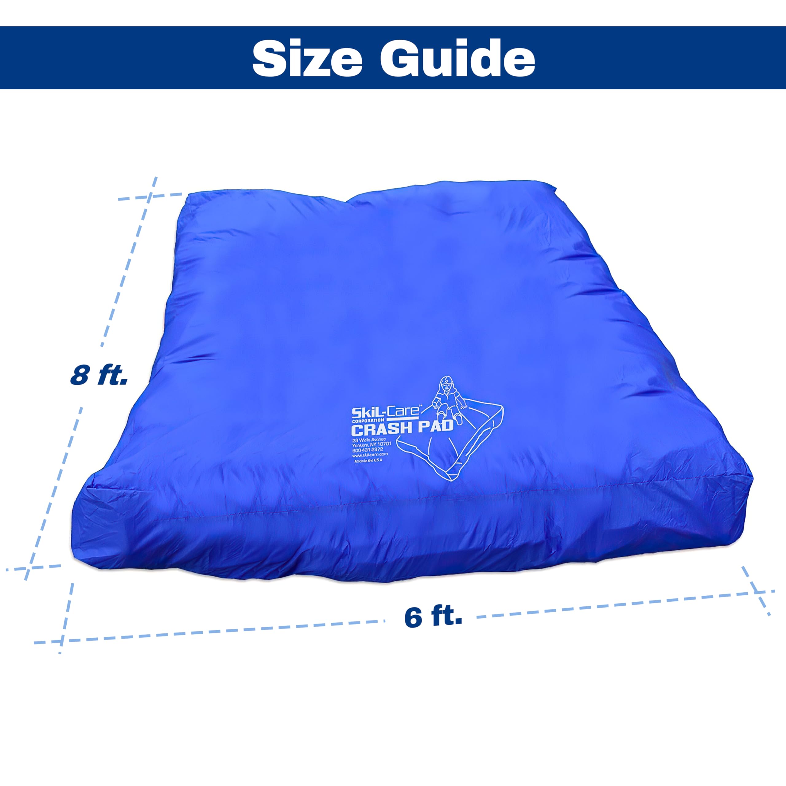 Skil-Care Replacement Cover For 6X8 Crash Pad, Durable Blue Nylon Shell, Water-Resistant, Machine-Washable, Cover Only, Fits Ori