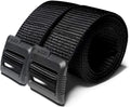 Cqr Tactical Belt, Military Style Heavy Duty Belt, Webbing Edc Quick-Release Buckle, 2Pack Plastic Flip Tab Black/Black, X-Large