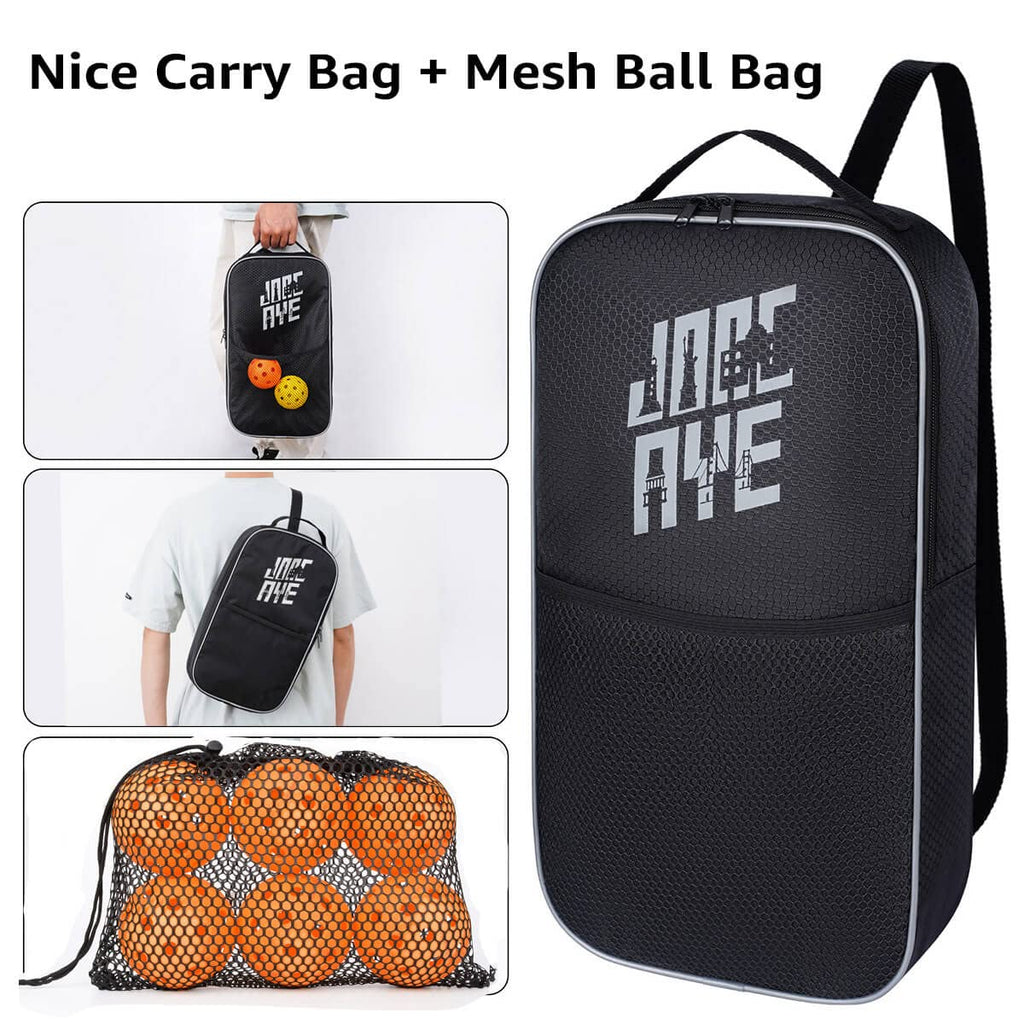 Pickleball Paddles Set Of 4 Incl 4 Fiberglass Pickleball Rackets, 4 Balls 1 Pickleball Bag 4 Grip Tapes, Joncaye Pickleball Set