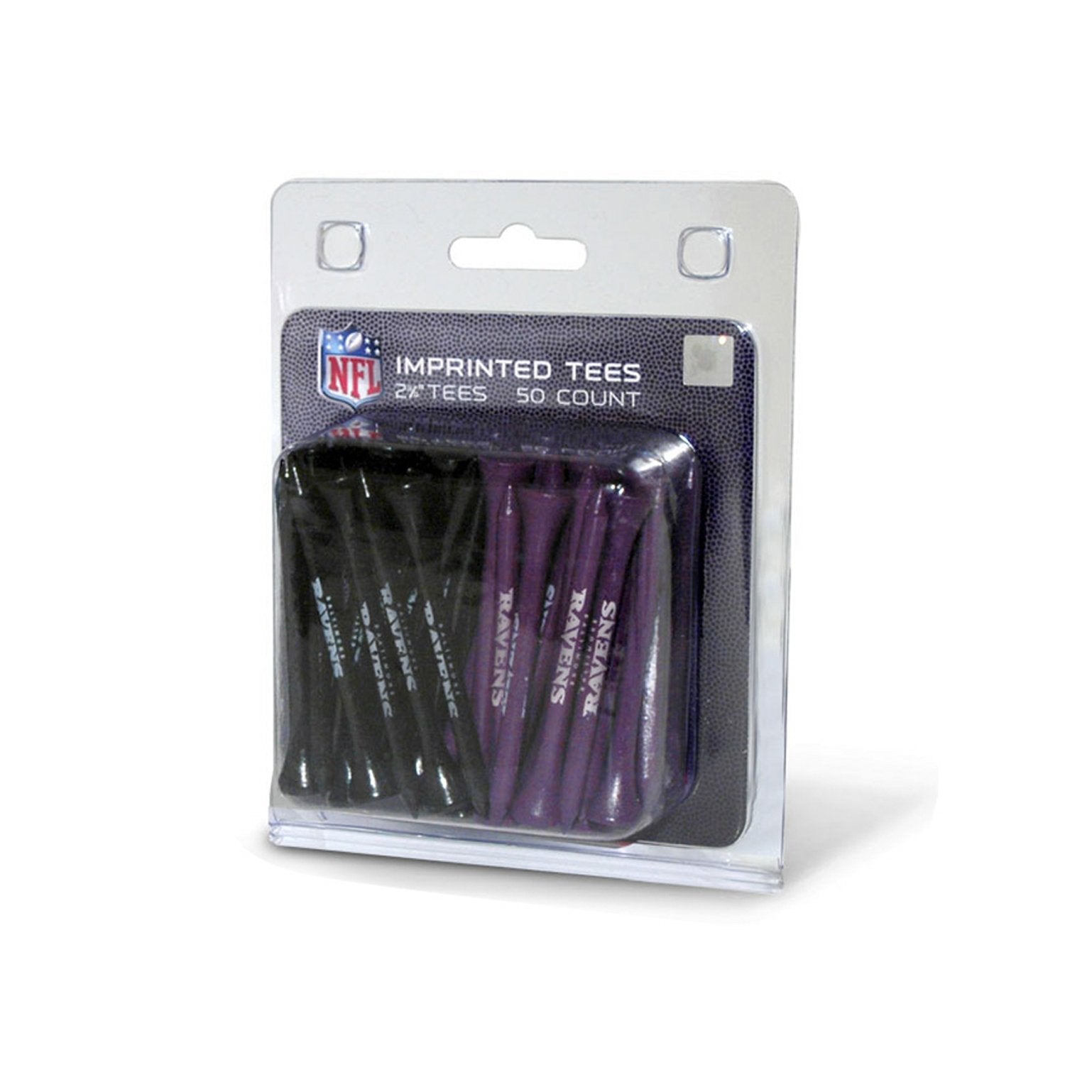 Team Golf NFL Baltimore Ravens Pack Of 50 Golf Tees 2-3/4 Golf Tees, 50 Pack, Regulation Size, Multi Team Colors