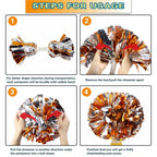 Lovecheer 2Pcs Orange And Silver Cheer Pom Poms Metallic Pom Poms Cheerleading With Handle For Sports Team Spirits Cheerleader D