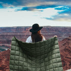 Zzlamb Puffy Camping Blanket For Adults, Compact Soft Warm Blanket Water-Repellent, Packable Lightweight Quilt Down Alternative