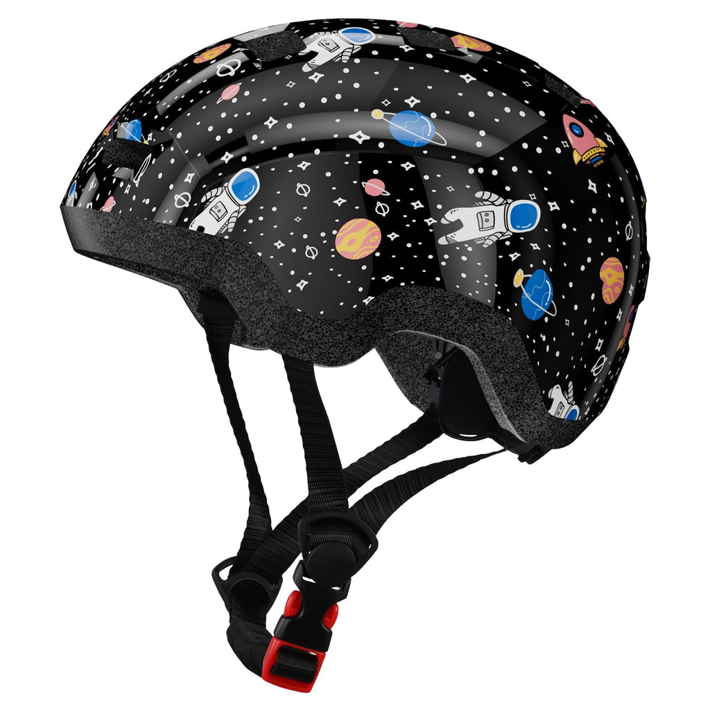 Toddler Bike Helmet 1-3 Years Old- with 12 Vents & Dual Liner (0.16+0.28) - Adjustable Dial Fit (45-51cm) (XS,Space)