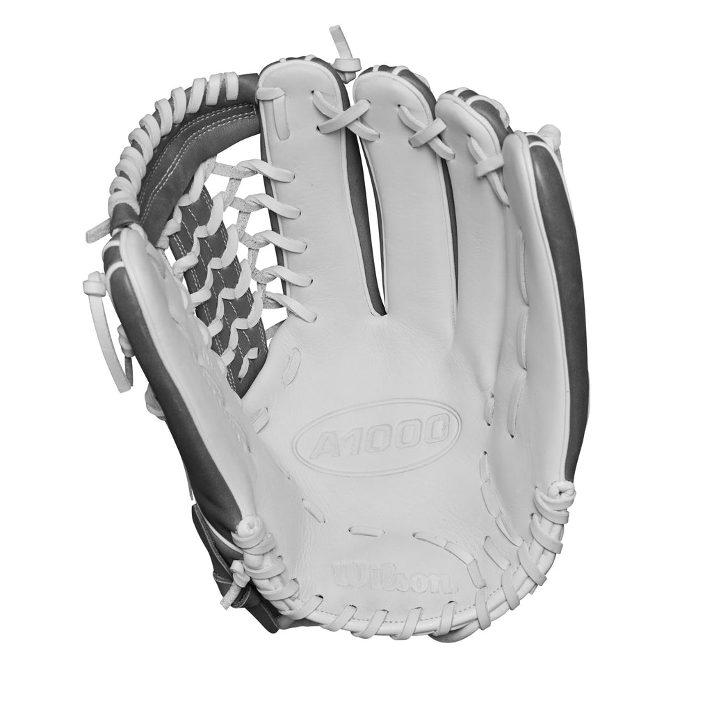 Wilson Fall 2024 A1000 T125 12.5    Outfield Fastpitch Softball Glove - White/Grey, Left Hand Throw