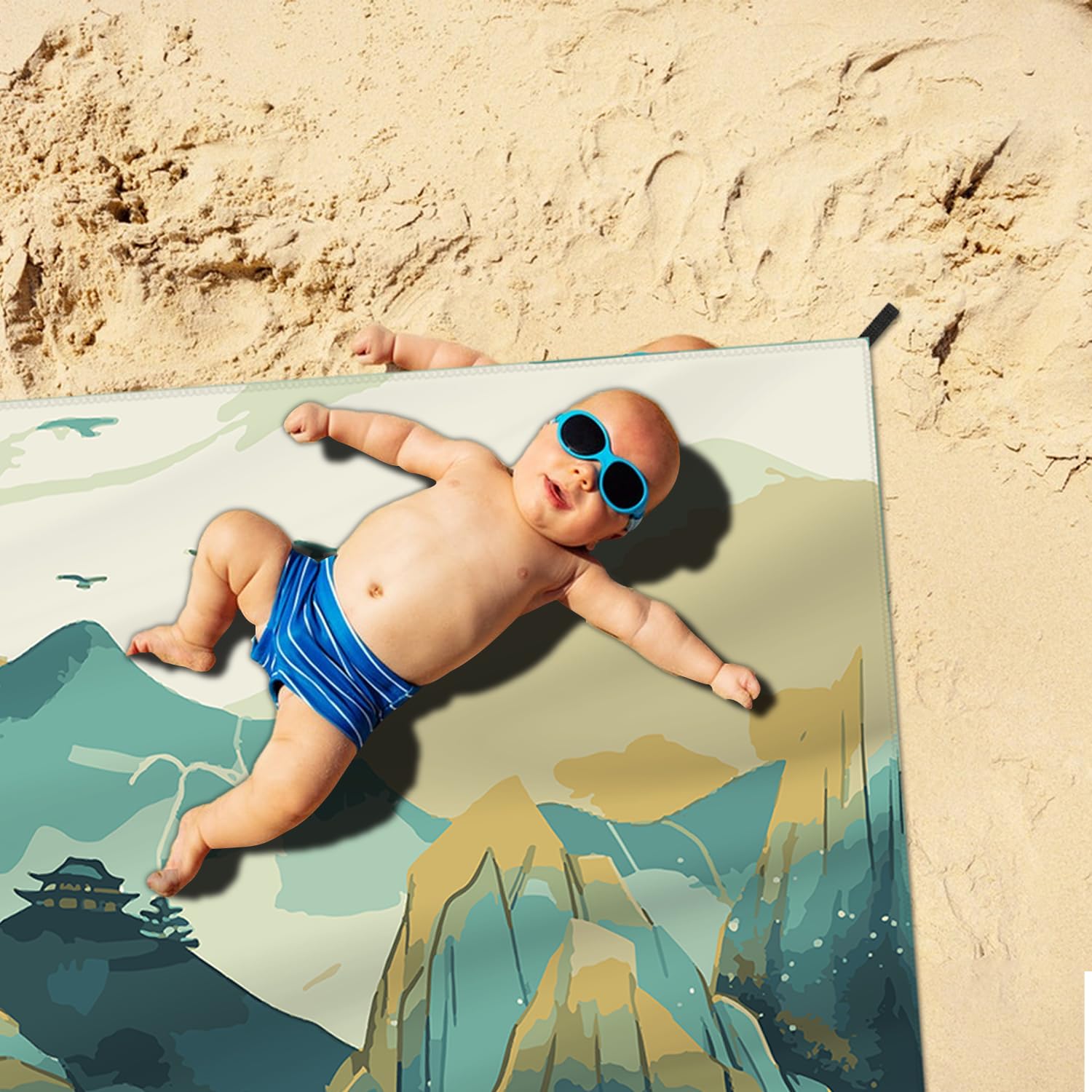 Beach Blanket Waterproof Sandproof Large Beach Mat 83 X 106 For 5-7 Adults Sand Free Mat Quick Drying,Oversized,Lightweight & Du