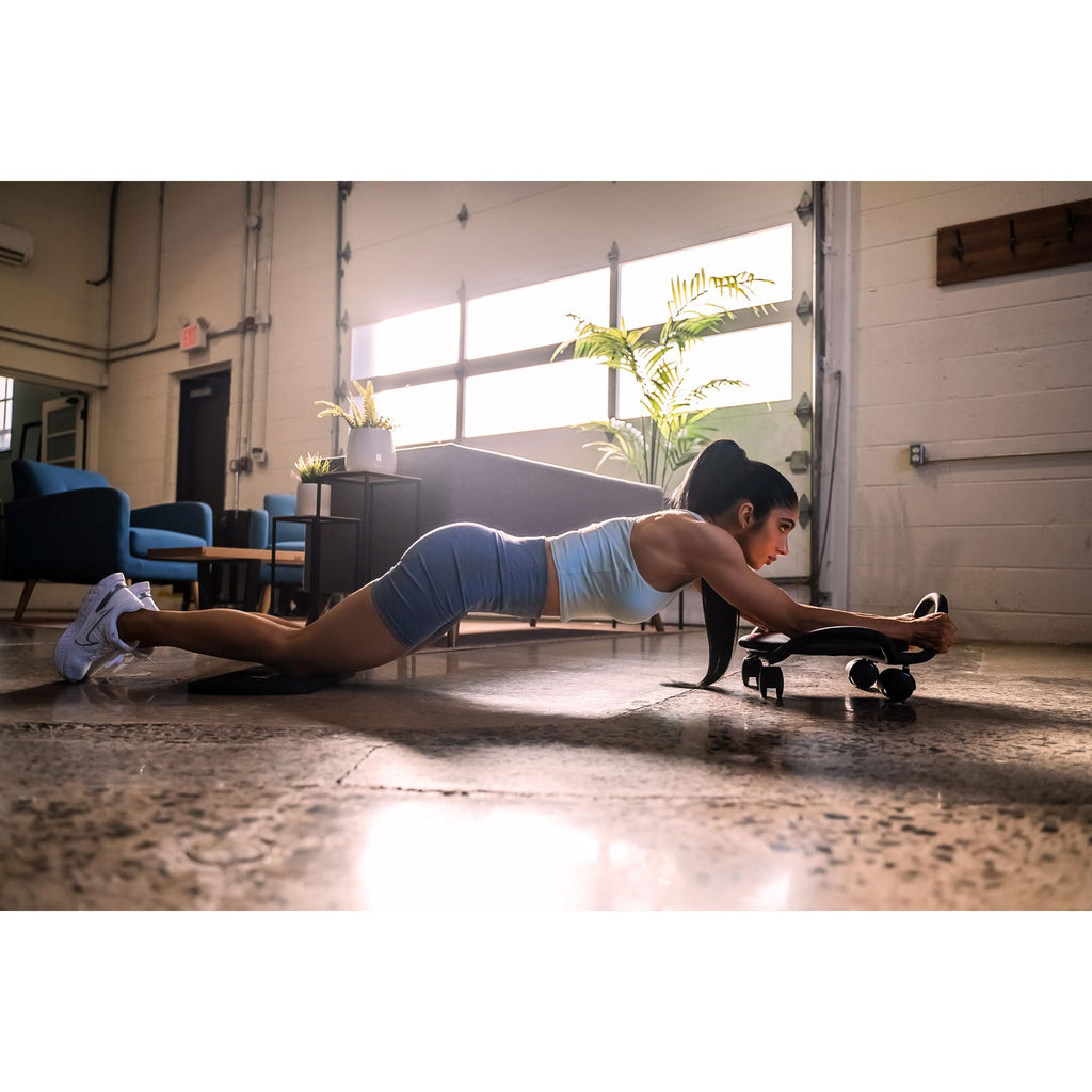Ab Dolly Plus Core Abdominal Training System Portable Home Gym Ab Exercise Machine Workout Equipment For All Fitness Levels, Bla
