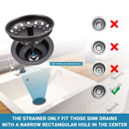 Kone Kitchen Sink Stopper And Strainer 2 Pack Oil Rubbed Bronze Sink Basket Strainer Replacement For Standard 3-12 Inch Drain, S