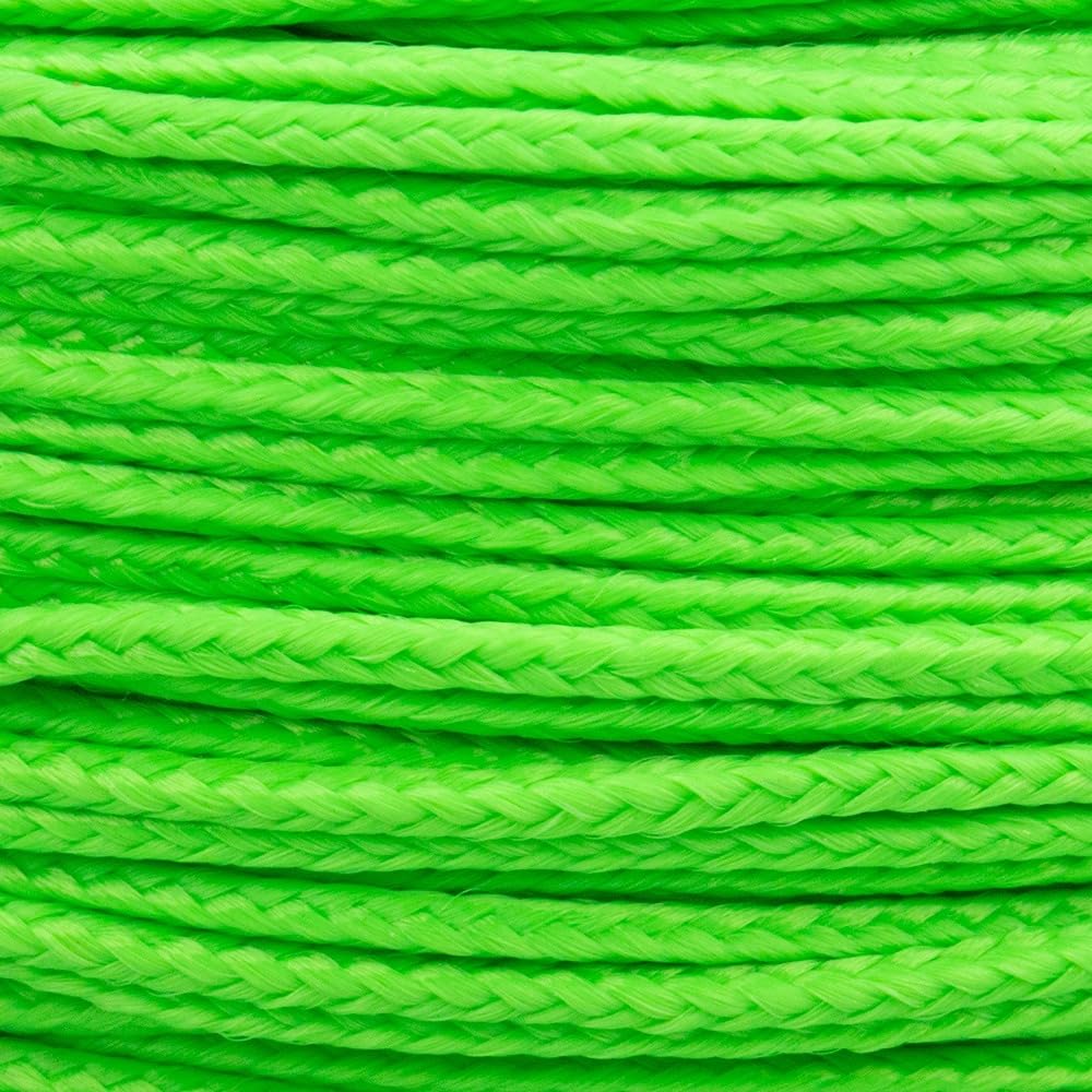 Paracord Planet Micro Paracord - Thin Braided Cord For Crafting, Fishing, And Diy Projects In 125 Ft Spools - Acid Lime