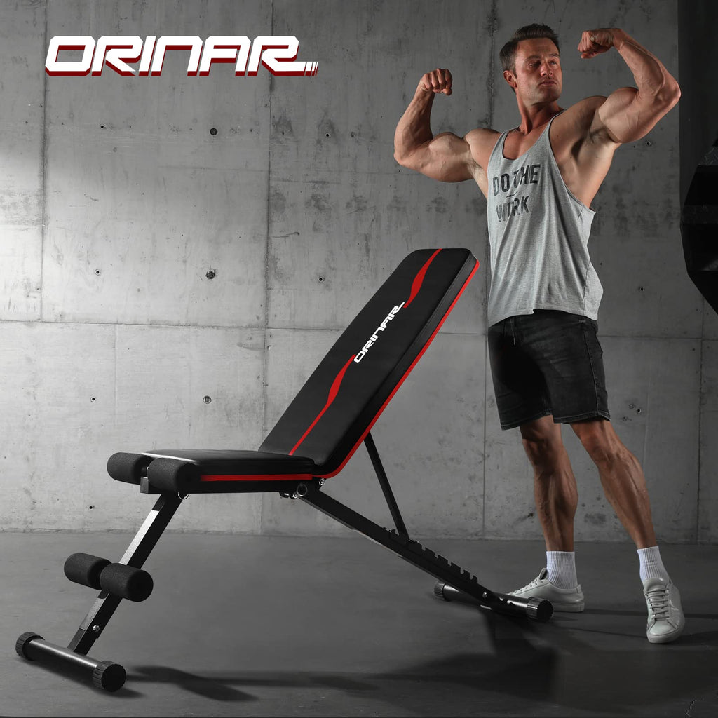 Orinar Weight Bench Press, Strength Training Adjustable Workout Benches For Full Body, Gym Benches For Incline Decline Exercise