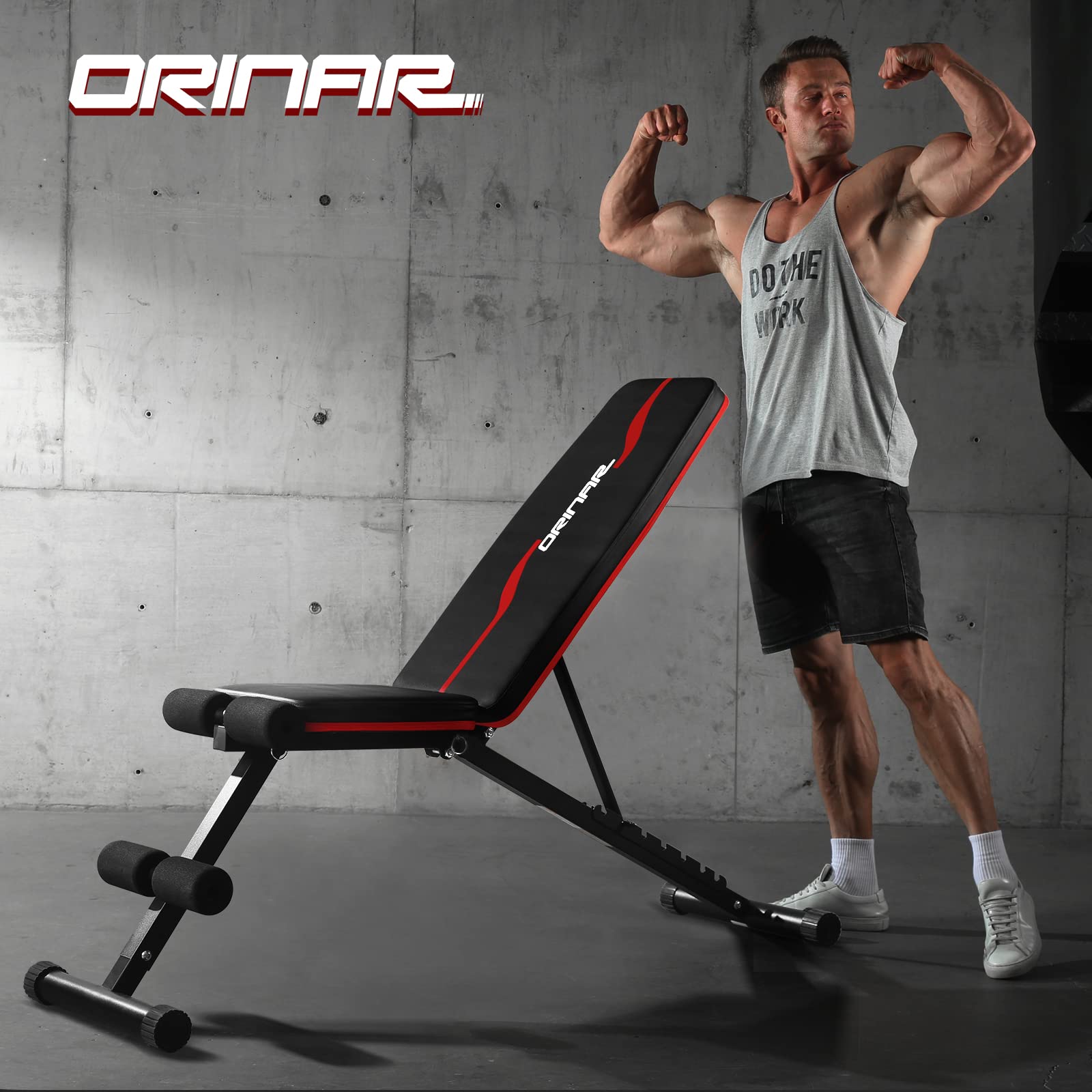 Orinar Weight Bench Press, Strength Training Adjustable Workout Benches For Full Body, Gym Benches For Incline Decline Exercise