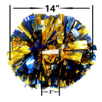 Hooshing 2 Pack Cheerleading Pom Poms Blue And Gold With Baton Handle For Team Spirit Sports Dance Cheering