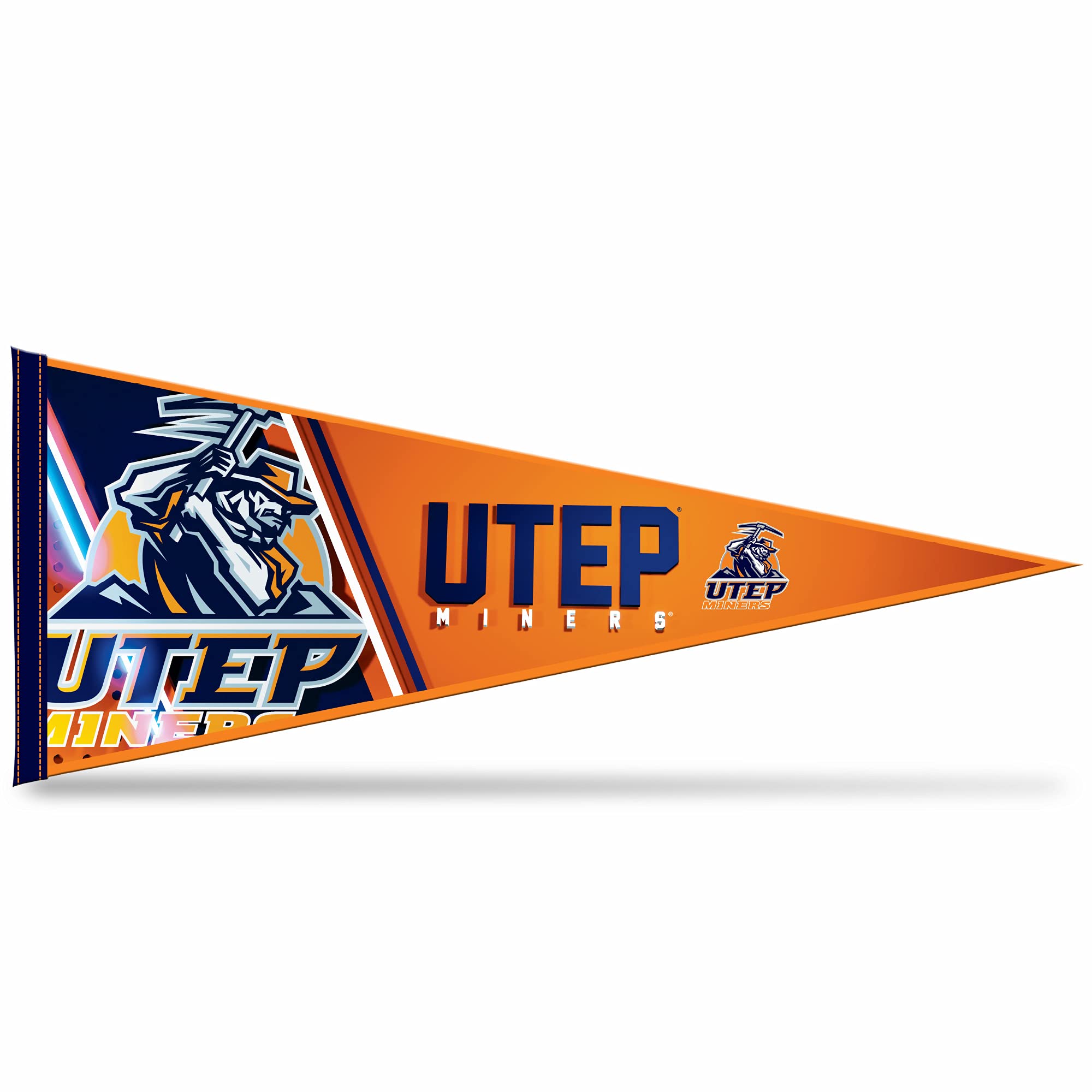 Rico Industries NCAA Texas-El Paso Miners Primary 12 x 30 Soft Felt Pennant - EZ to Hang - Home D  cor (Game Room, Man Cave, Bed