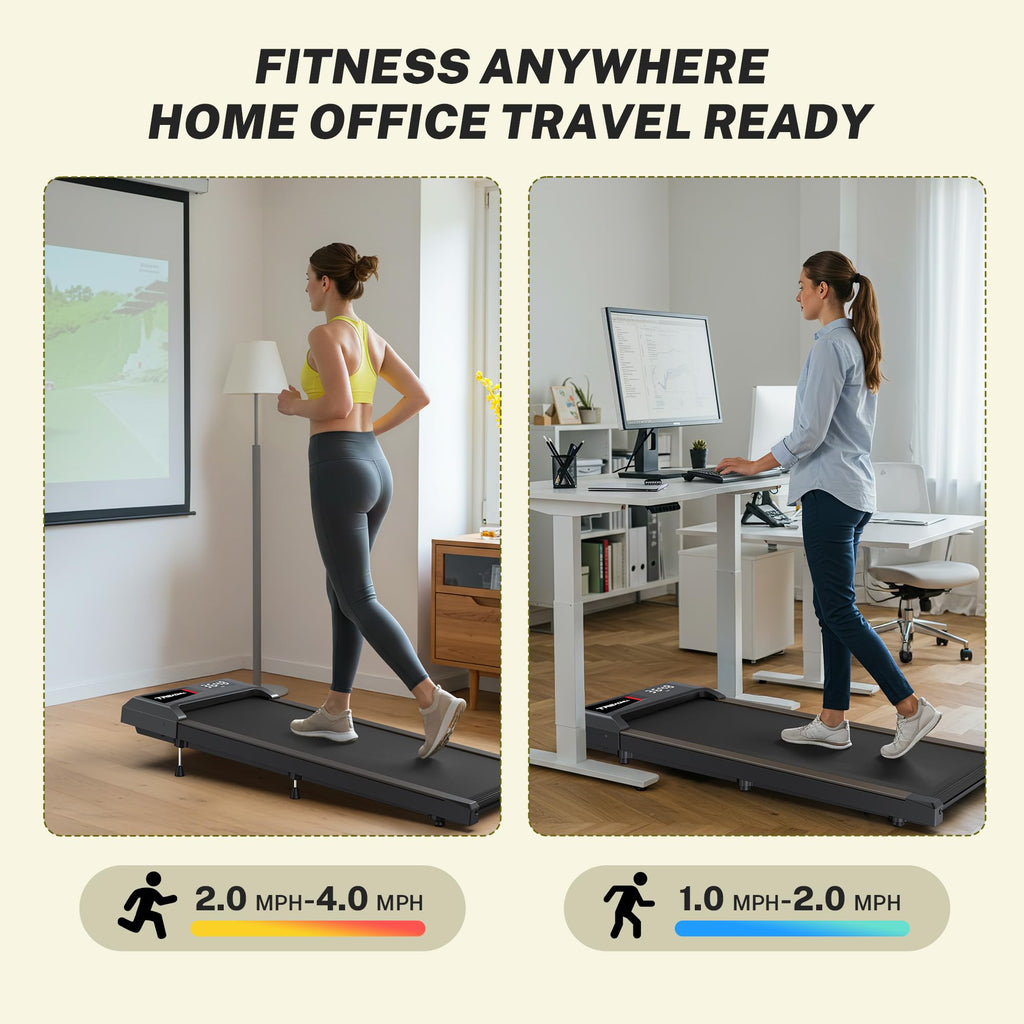Wellfit Walking Pad Treadmill With Incline/Decline,300+ Lbs Capacity,2.5Hp Quiet Standing Under Desk Walking Jogging Running Mac