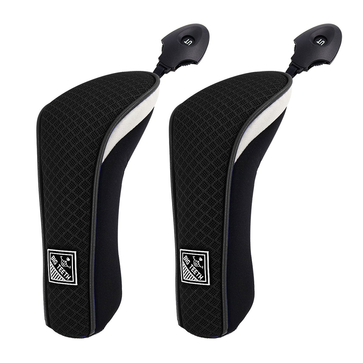 Big Teeth Golf Hybrid Head Covers Set Headcovers Utility Ut Club Protector Meshy With Interchangeable Number Tag (2 Pcs)