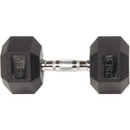 Signature Fitness Rubber Encased Hex Dumbbell, 35Lb Single