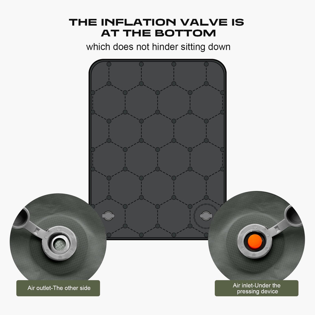 Press-To-Inflate Portable Inflatable Seat Cushion, Lightweight Camping Air Sitting Pad With Storage Bag And Repair Cloths, Water